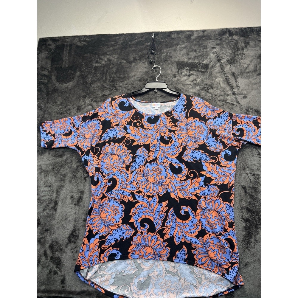 LuLaRoe Women's XL Irma Floral Paisley Stretch Tunic High Low Shirt
